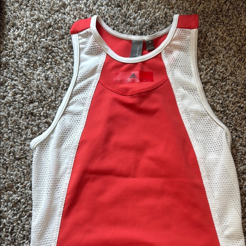 Stella McCartney  Red and White Athletic Tank Top